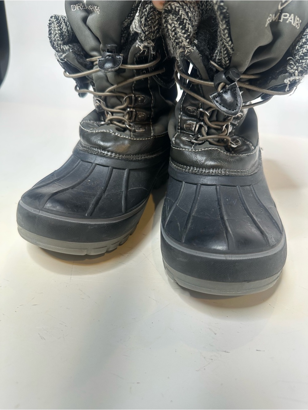 Dream Pairs Kids Black & Gray Waterproof Snow Boots